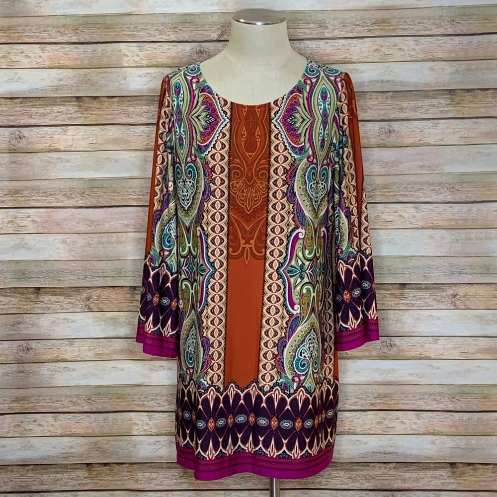 Sunny Taylor Print Long Sleeve Dress